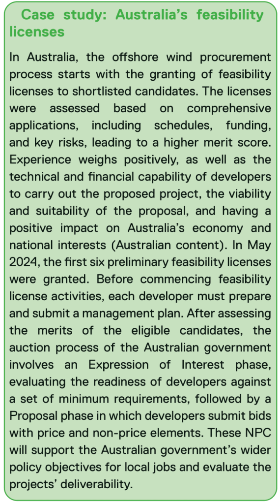 Case study: Australia's feasibility licenses